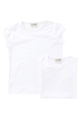 White White Puff Sleeve T-Shirts Two Pack (3-16yrs)
